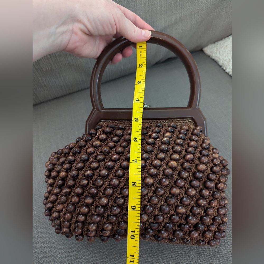 VINTAGE Wooden Beaded Clutch - Picture 5 of 8